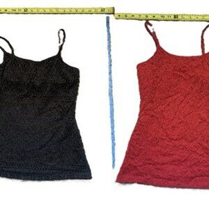 EXPRESS camisoles (cami's) 1 red and 1 black - both the same and in all lace